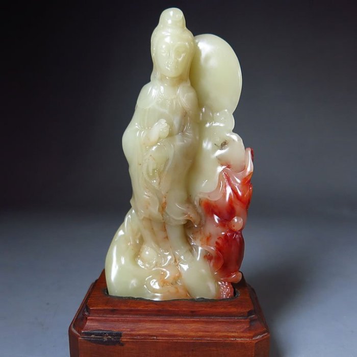 寿山石 芙蓉凍石 石包玉 珍品 杜陵石 壽山石芙蓉石【黛玉珍藏】拍賣等級『精品天然壽山芙蓉石老性俏色凍石