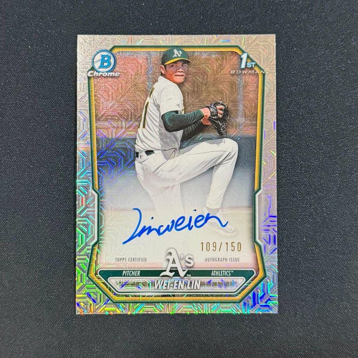 【歐他逆】限量/150張！林維恩 2026 Bowman Chrome 1st RC Mojo銀亮金屬簽名卡 MLB運動家台灣Wei En Lin週日結標