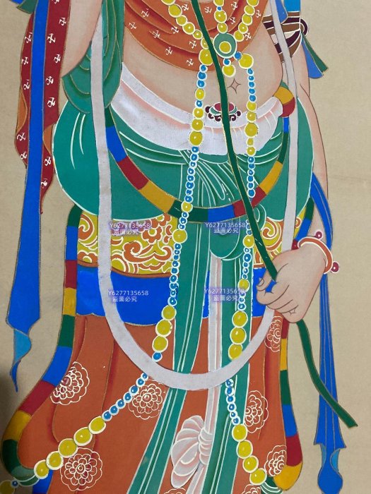 編號DH一27精品四尺中堂畫張大千觀音畫手繪之作實物拍攝—圖—物材質絹本