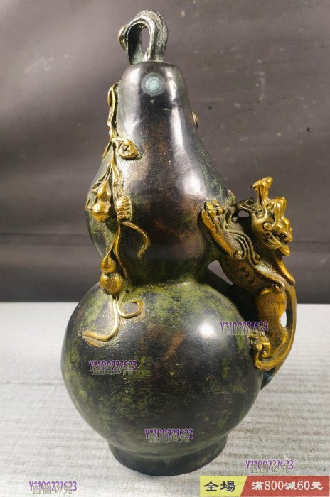 純銅福祿葫蘆一對貔貅金蟬招財納福仿古鎏金工藝品擺件產品純手工制作精