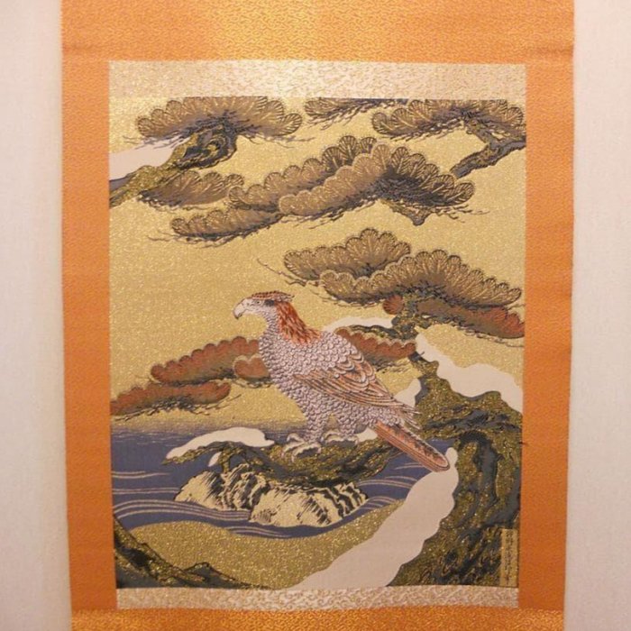 掛け軸 狩野永徳 松鷹図 国宝 刺繍 希少 紋織掛軸 絵 織物 掛軸 美品 です 掛軸狩野永德松鷹圖國寶刺繡希少紋織掛軸絵織物掛軸美品です| Yahoo拍賣