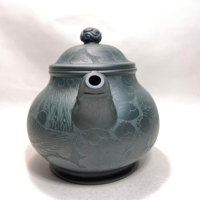 中國宜興紫砂壺～龍鳳潘壺/天青泥/鲍宜明/大品| Yahoo拍賣