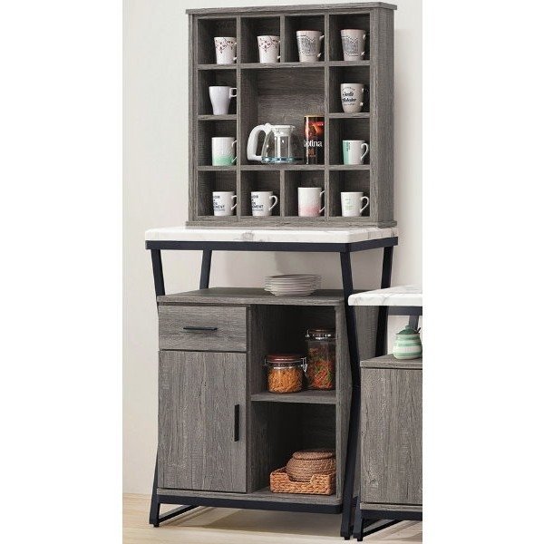 【DH】商品貨號E864-2商品名稱 《施勝發》工業風灰橡2.7尺杯架組(圖一)臺灣製.可拆賣.主要地區免運費