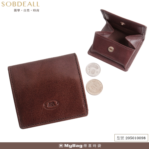 SOBDEALL 沙伯迪澳零錢包方型壓釦零錢包牛皮205010098 得意時袋