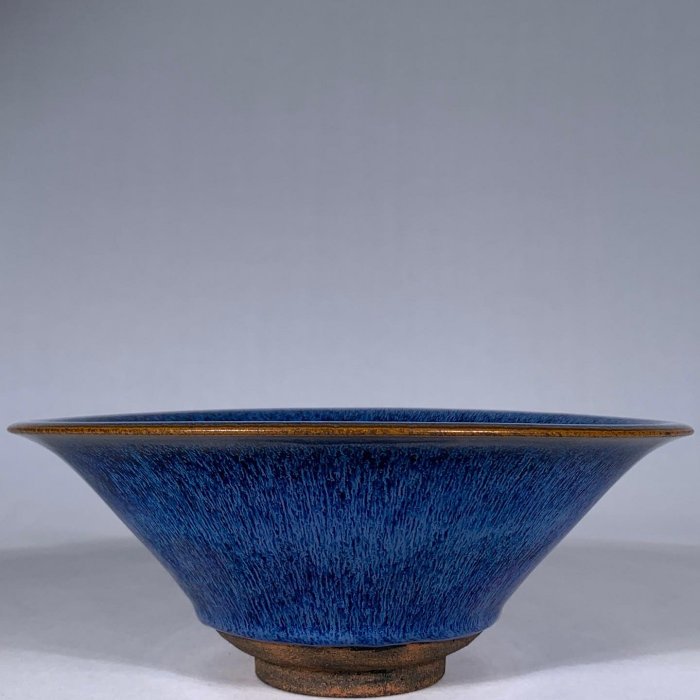 宋建窯藍釉兔毫盞，高8直徑21cm，3001642 瓷器官窯汝窯【古雲