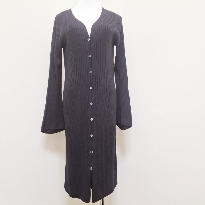 UNIQLO x  Mame kurogouchi 聯名 前短後長 黑色 3D羅紋針織 洋裝 外套 M