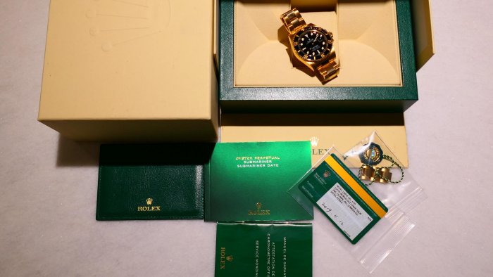 【美好時光】ROLEX勞力士116618 18K黃金水鬼2019年份(末代)盒單全近新品 16618 126618參考