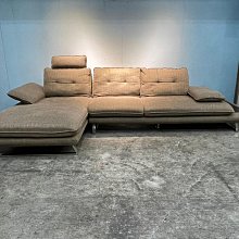 【新竹二手家具】推薦永茂2手傢俱中古家電買賣*A102512*咖灰布L型沙發*泡茶桌椅 餐桌 餐椅 客廳家具 L型沙發 貓抓皮 布沙發 休閒椅 中古傢具