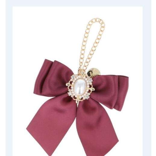 【 Maison De FLEUR】日本新款復古絲帶蝴蝶結包掛件吊飾鑰匙圈鑰匙扣裝飾