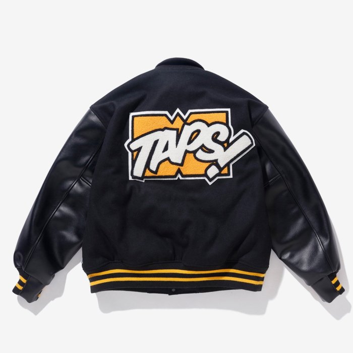 wtaps VARSITY JACKET WOOL MELTON TOON Black Toon Wtaps Varsity 