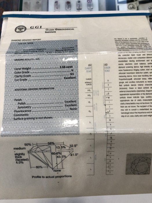 愛琴海珠寶～特殊鑽石天然灰白鑽石2.58克拉鑽戒 世間稀少磁場強～送國際鑑定書～出清