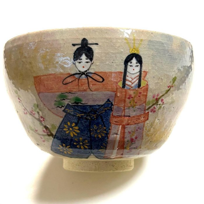 清水燒京燒窯元瑞光窯雛祭りお雛様桃的節句茶道具茶碗ひな祭り瑞光