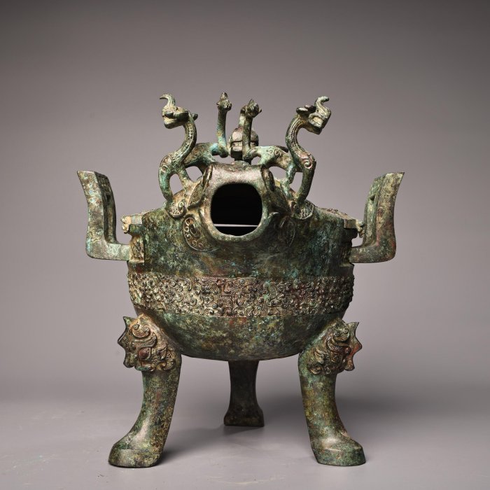 青銅器溫酒器獸頭尊工藝精湛器形款式精美重5800克高30厘米寬29厘米
