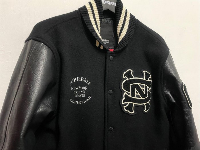 SUPREME x NEIGHBORHOOD 07AW stadium jacket 聯名黑色棒球外套| Yahoo拍賣