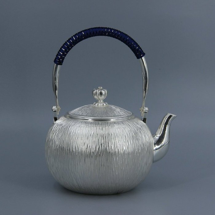 純銀茶入(約138g) 銀壺茶具純銀手工泡茶壺燒水壺純銀純手工一體成型含銀量高達99%以上銀