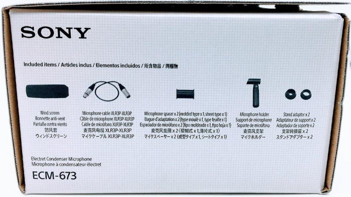 原廠SONY ECM-673 ( ECM673 ) 短槍式駐極體電容式麥克風(3孔) 專業XLR