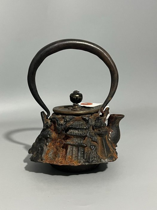 明治期龍文堂上田照房道安型鉄瓶 Yahoo!オークション -「鉄瓶 龍文堂