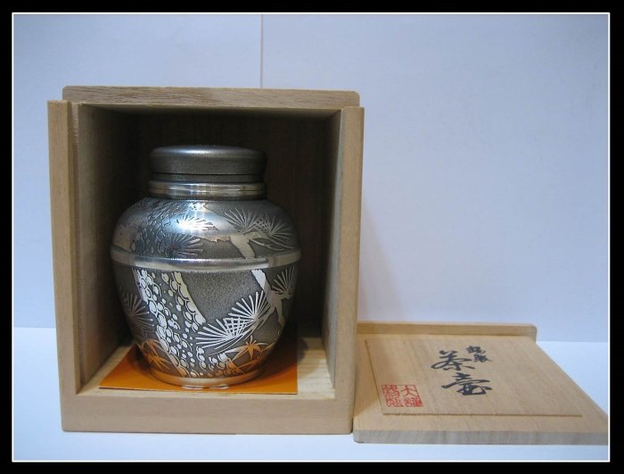 大阪錫器 乾茂號造 ◆【茶道具】大阪錫器 乾茂號造/本錫製 茶器揃 茶道具 アンティーク コレクション ギフト【未使用】 [0220505039] 大阪錫器 乾茂號造 茶道具大阪錫器 乾茂號造/本錫製 茶器揃