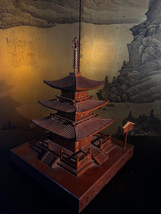 嚴選日本明治時期修繕國寶法起寺三重塔模型，飛鳥時期建築風貌推薦收藏