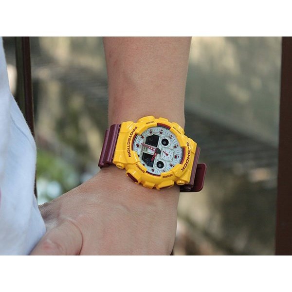 【紐約范特西】現貨 CASIO G-SHOCK 夏日亮彩 紫紅 黃 撞色 GA-100CS-9A 街頭潮流 手錶