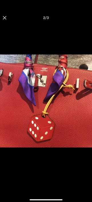 愛馬仕HERMES Rodeo Robeo Coeur骰子包包掛件，鑰匙扣，純手工縫線製作 進口 Swift皮材質，質量非常好