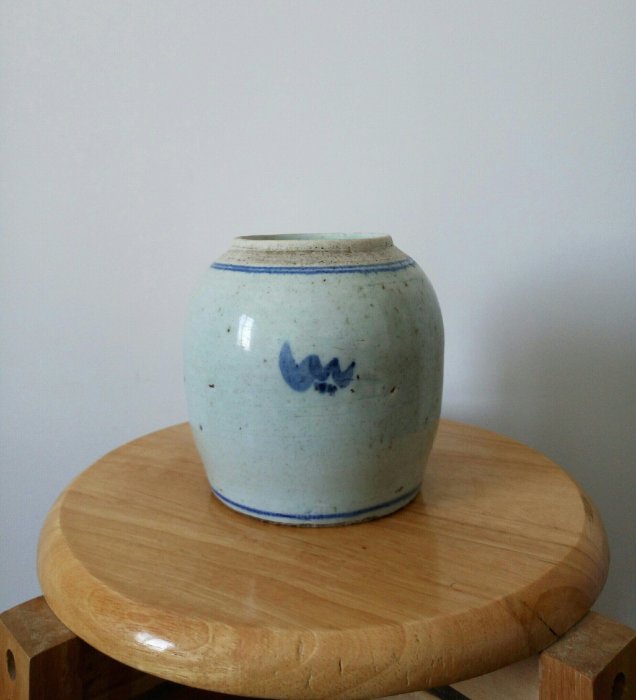 清代中晚期青花攜琴訪友圖罐子嚴選美品，無大損僅有輕微雞爪狀釉瑕疵