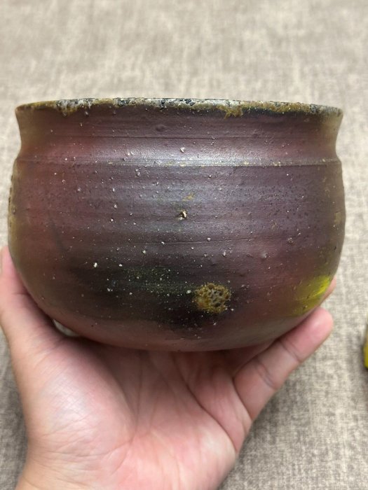 二手]日本備前燒【柴岡秀泉】建水柴燒作者是二代目柴岡香山的次男