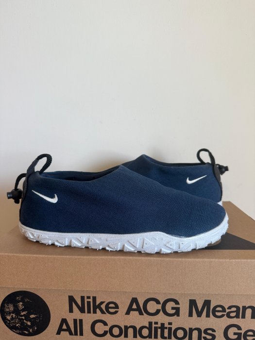 96%新 NIKE ACG MOC 藍白懶人鞋 US10(1元起標，標多少賣多少)
