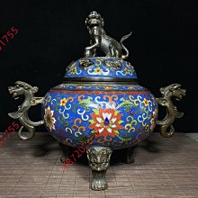 景泰藍 銅胎掐絲琺瑯彩牡丹紋香爐 香道具 骨董品 景泰藍 銅胎掐絲琺瑯彩牡丹紋香爐 香道具 骨董品 景泰蓝铜