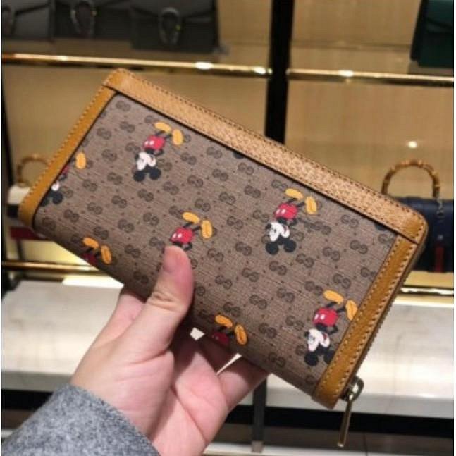 全新正品Gucci 古馳 女包迪士尼聯名款米奇長款拉鏈錢包 602532 現貨