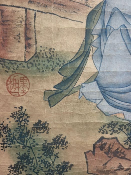 中国 美人画 唐寅 仕女図 三尺中堂掛け軸／表装済み 唐寅仕女図 三尺中堂 掛軸 美人画 人物画 宣紙 中国古美術 - メルカリ