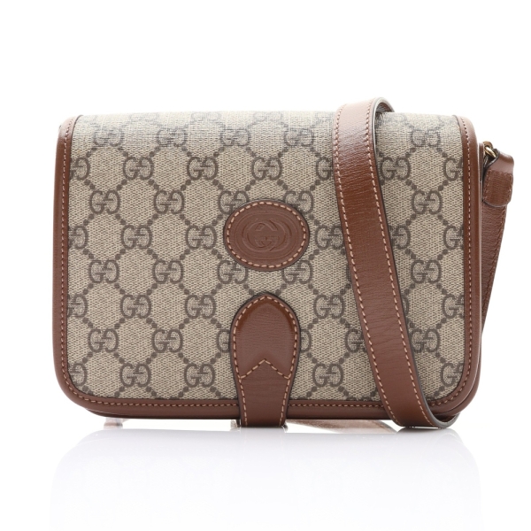 GUCCI 古馳 Mini GG RETRO 肩背包 棕色 GG Supreme帆布 671620 【二手名牌BRAND OFF】