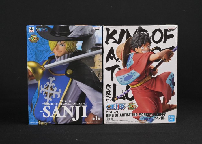 《玖隆蕭松和 挖寶網S》金證 ONE PIECE 航海王 海賊王 魯夫 香吉士 公仔 擺飾 盒裝 共 2入 (10330)