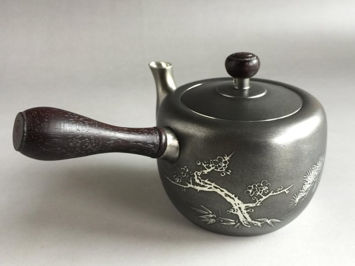 煎茶道具　本錫製　松竹梅文　急須　茶壷　約302g　時代箱付　M　R4172 煎茶道具 古錫 乾茂號造 茶壷 茶心壷 約288g F R5936 - メルカリ