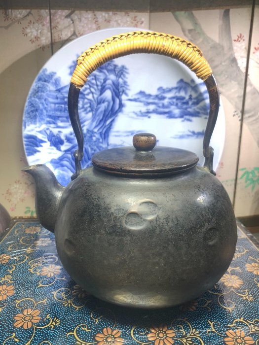 日本玉川堂老銅壺，鍍銀銅壺，銅熏銀壺，銅煮水壺，銅水注，一張