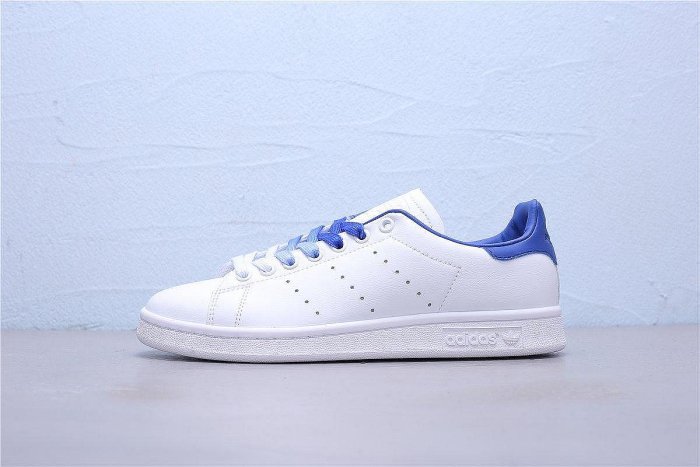 Adidas Originals Stan Smith 漸變白藍皮革休閒運動板鞋男女鞋E