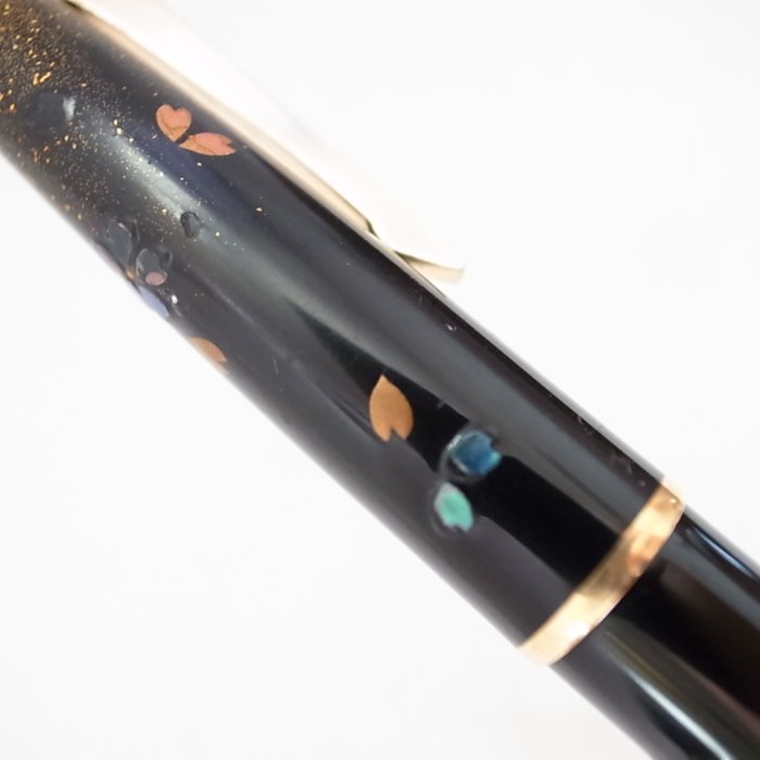 AC798 罕見的60s 百樂日本製研出高蒔繪螺鈿櫻吹雪有創作者花押(7成新