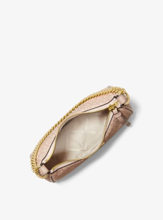 【Michael Kors】2022春夏新款 滿版防刮皮革側背/手提兩用包 粉紅色
