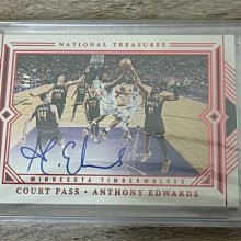 2023-24 PANINI NATIONAL TREASURES 蟻人 ANTHONY EDWARDS 簽名卡 COURT PASS 限量8張