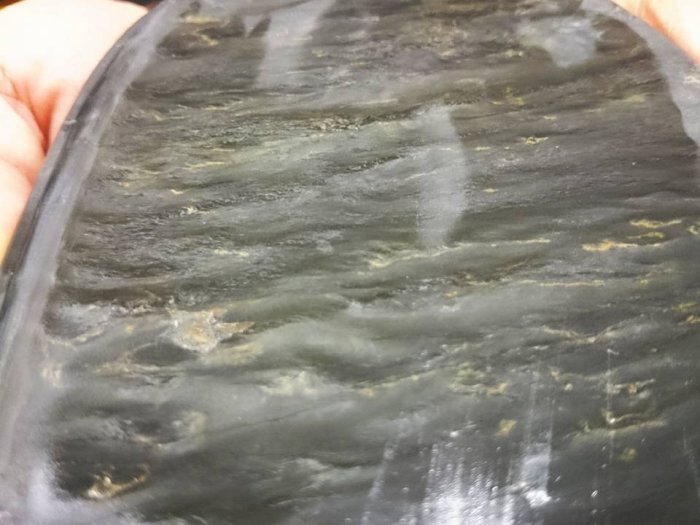 硯 歙州硯 歙硯 円硯 水波紋 本体12.9-1.7cm 箱付 中国硯 書道用品 美術品 端渓硯 茶道具