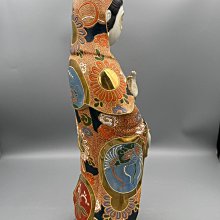 擺件NO.338 【回流臻品】日本九谷燒巨匠菊仙作金彩觀音菩薩立像核心