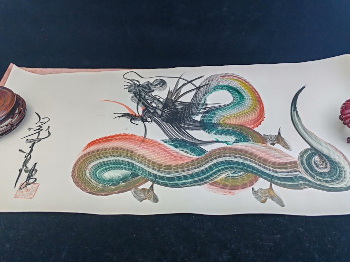 嚴選高瀬3代目親筆日光一筆龍，尺寸36x36公分，全新品相收藏推薦日光