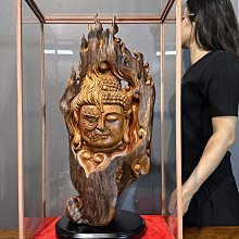 【壓箱寶】高檔檜木【一念之間】善惡之間 重油質 佛像 佛首 佛教 道教 藏傳 X65
