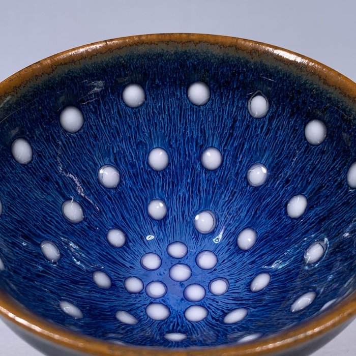 宋建窯藍釉珍珠斑兔毫盞，高7直徑12.5cm，1501419 瓷器汝窯官窯【南小