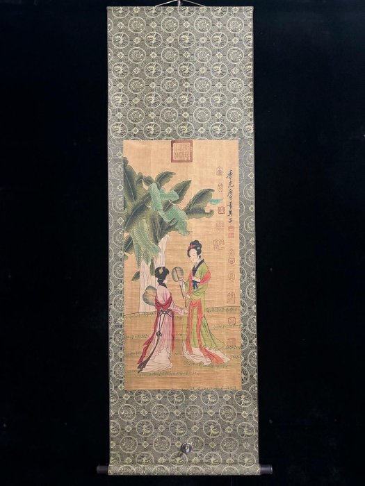 代號TZ348《董其昌仕女》三尺中堂手繪作品畫心材質：宣紙裝裱尺寸：長