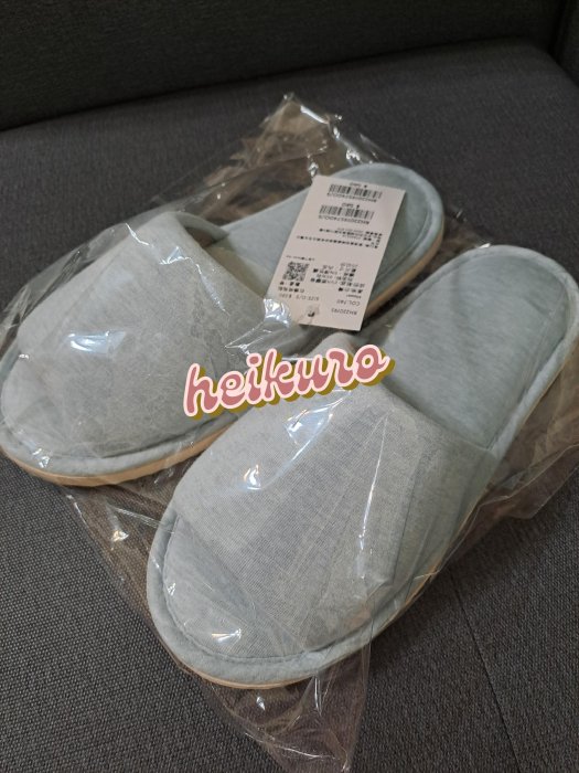 ＊黑酷黑店＊全新【台灣專櫃貨】ROOTS home 有機棉室內拖鞋(粉藍色)--台灣製造