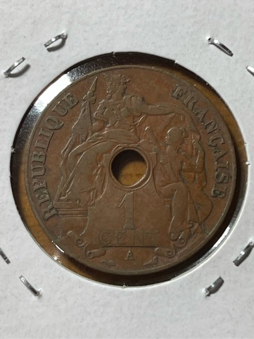 1930年法屬安南百分之一銅幣(少見UNC帶銅光品項| Yahoo拍賣