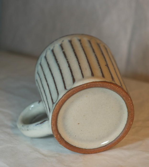 MARUI~信樂窯~3-3333~白釉彫~咖啡杯~馬可杯~330ml~日本製~8.5*9.0cm~超