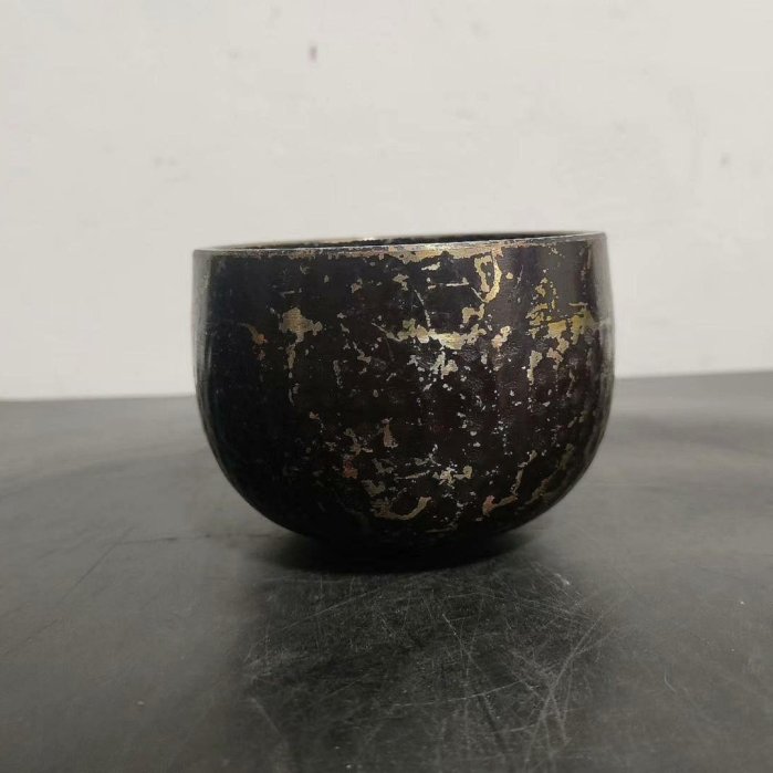 嚴選昭和時期老銅磬，口徑10.2cm高7.5cm重326g，聲音渾厚適合收藏銅磬