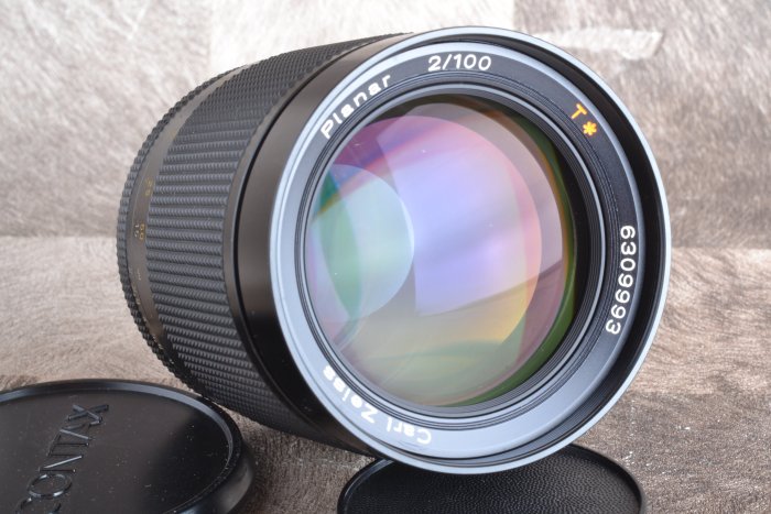 CONTAX Planar 100mm F2 MMG 美品 Mint] CONTAX Carl Zeiss Planar 100mm f/2 T* MMG Lens for C/Y From
